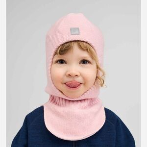 Reima Pink Kids' Cotton-Lined Merino Wool Balaclava